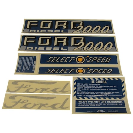 Aftermarket Decal Set Fits Ford Tractor 2000 Diesel Select-O-Speed 1115-1535 MAE30-0424